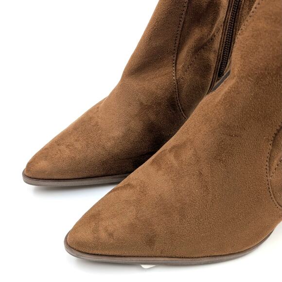 Steve Madden Touchdown Ankle Booties Side Zip Women's Brown Size US8M EU39 - Picture 15 of 15